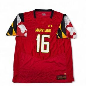 Under Armour Maryland Terrapins #16 Football Jersey Red 2XL Mens
